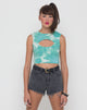 Immagine di Motel Nel Crop Top Bikini Top in Jumputan Tie Dye Pepermint