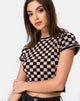 Immagine di Nelle Crop Top in Checkerboard Tan