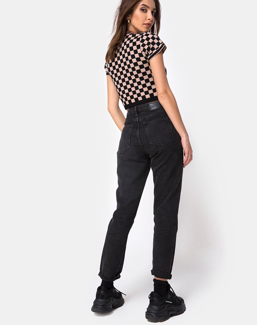 Immagine di Nelle Crop Top in Checkerboard Tan