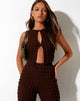 Immagine di Neno Crop Top in Bubble Jersey Marrone