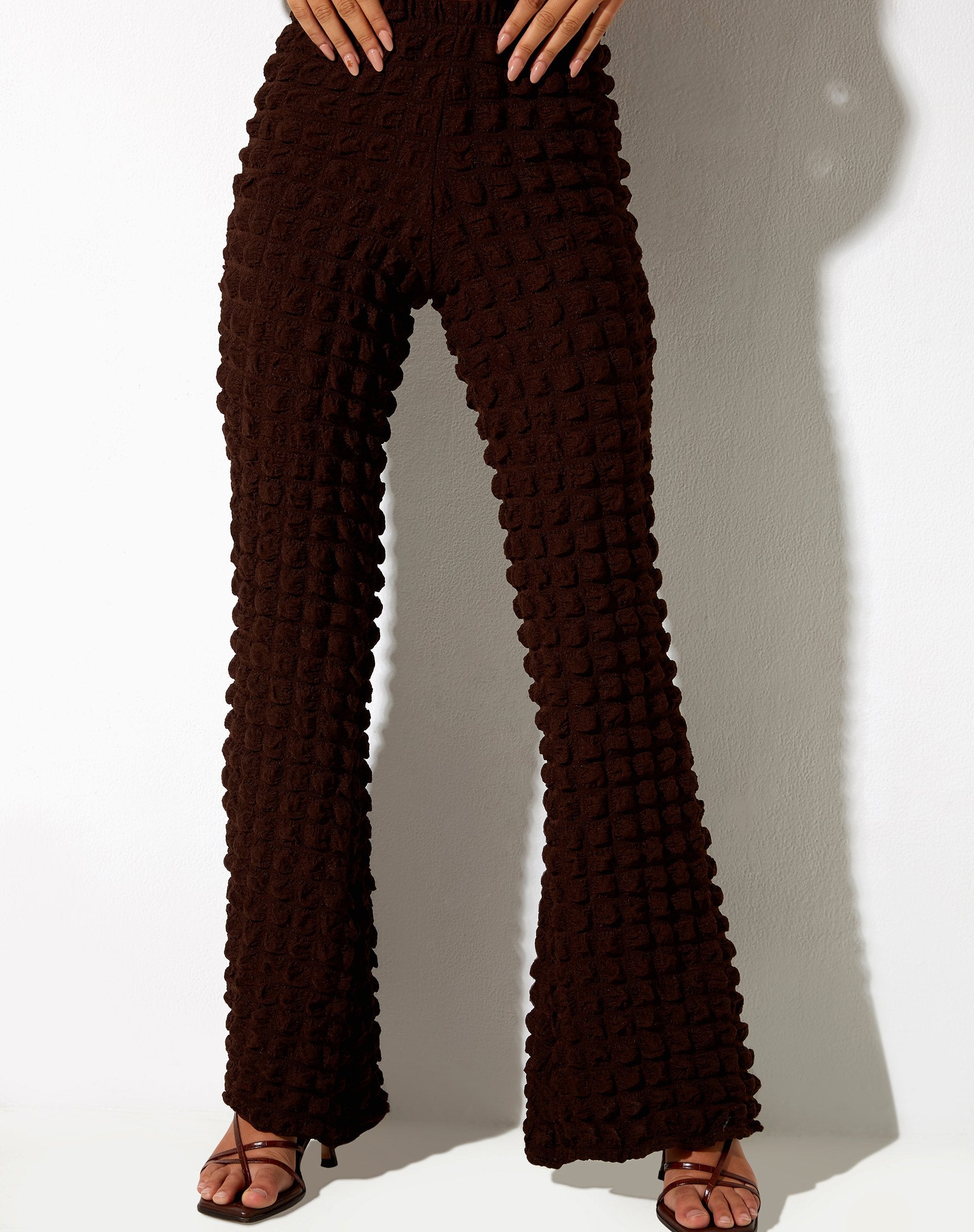 Immagine di Meldi Pantalone in Bubble Jersey Marrone