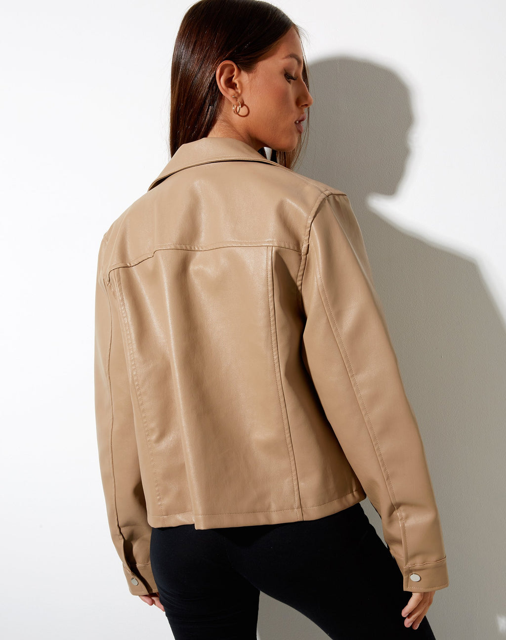 Giacca Nerissa in PU marrone chiaro
