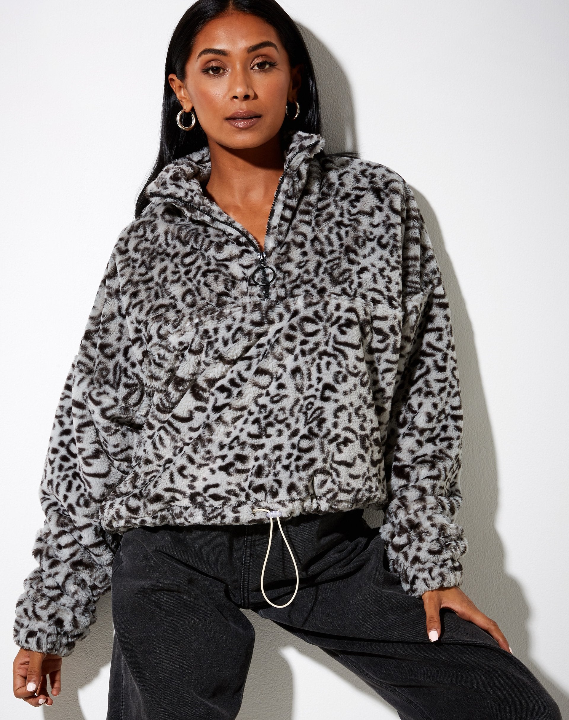 Immagine di Nero Ring Pull Jacket in Animal Grey
