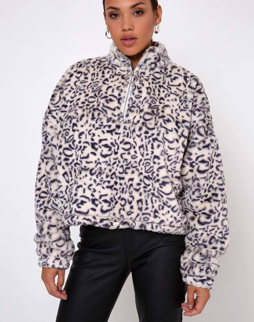 Immagine di Nero Ring Pull Jacket in White Leopard