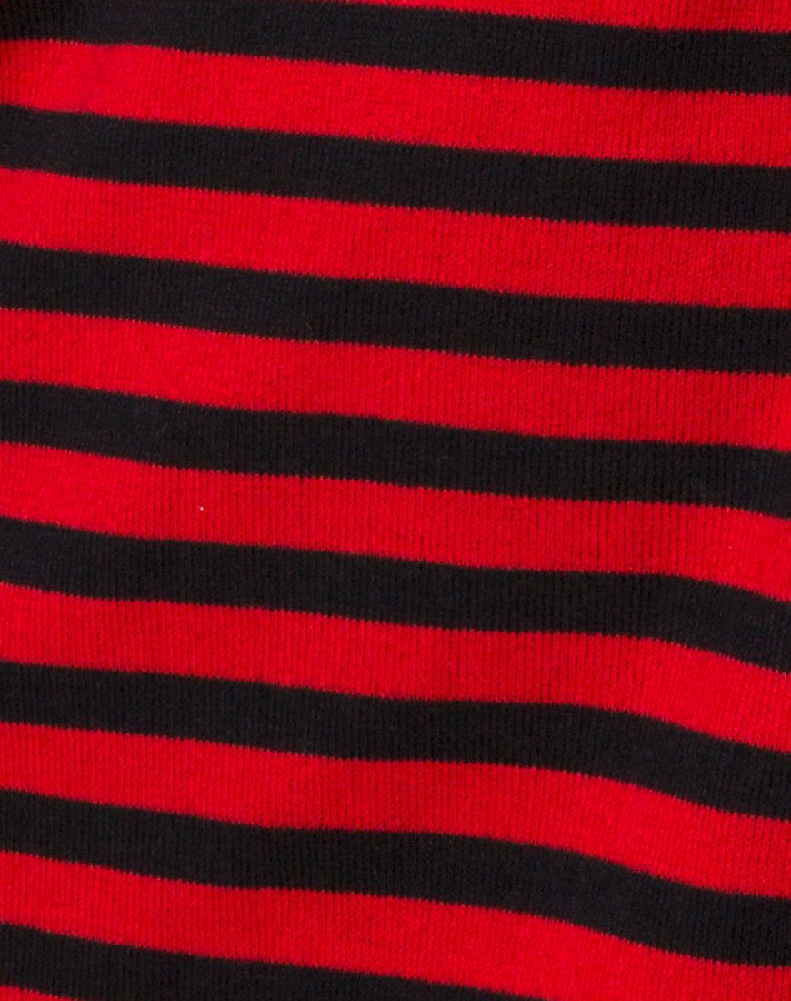 Immagine di Neivie Maglione a righe orizzontali nero / rosso