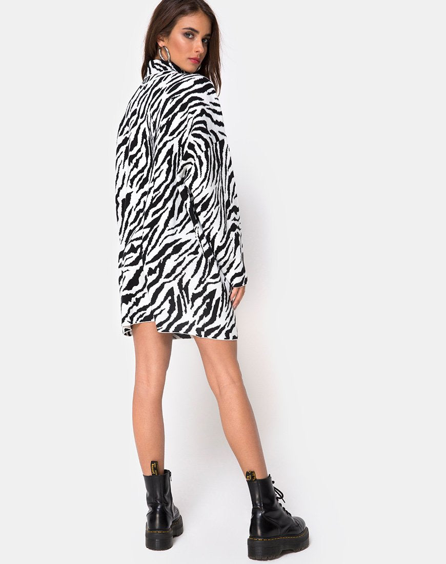 Immagine di Neivie Abito a maglione in Zebra B/N