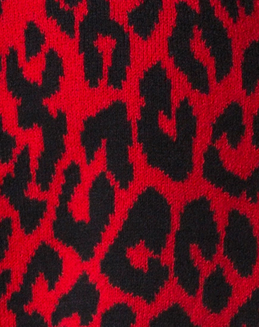 Immagine di Neivie Abito in maglia animalier Rosso
