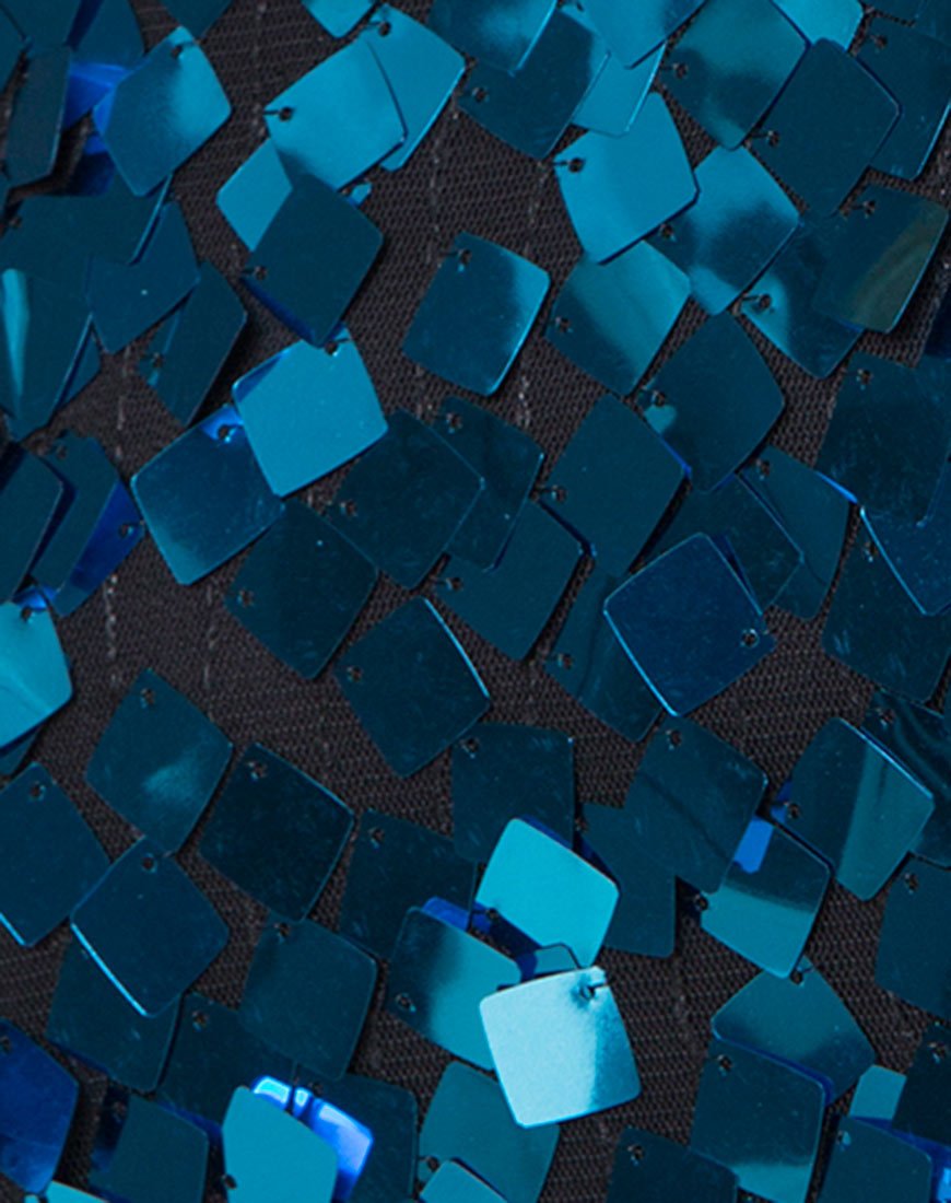 Immagine di Frankie Slip Dress in Square Sequin Teal