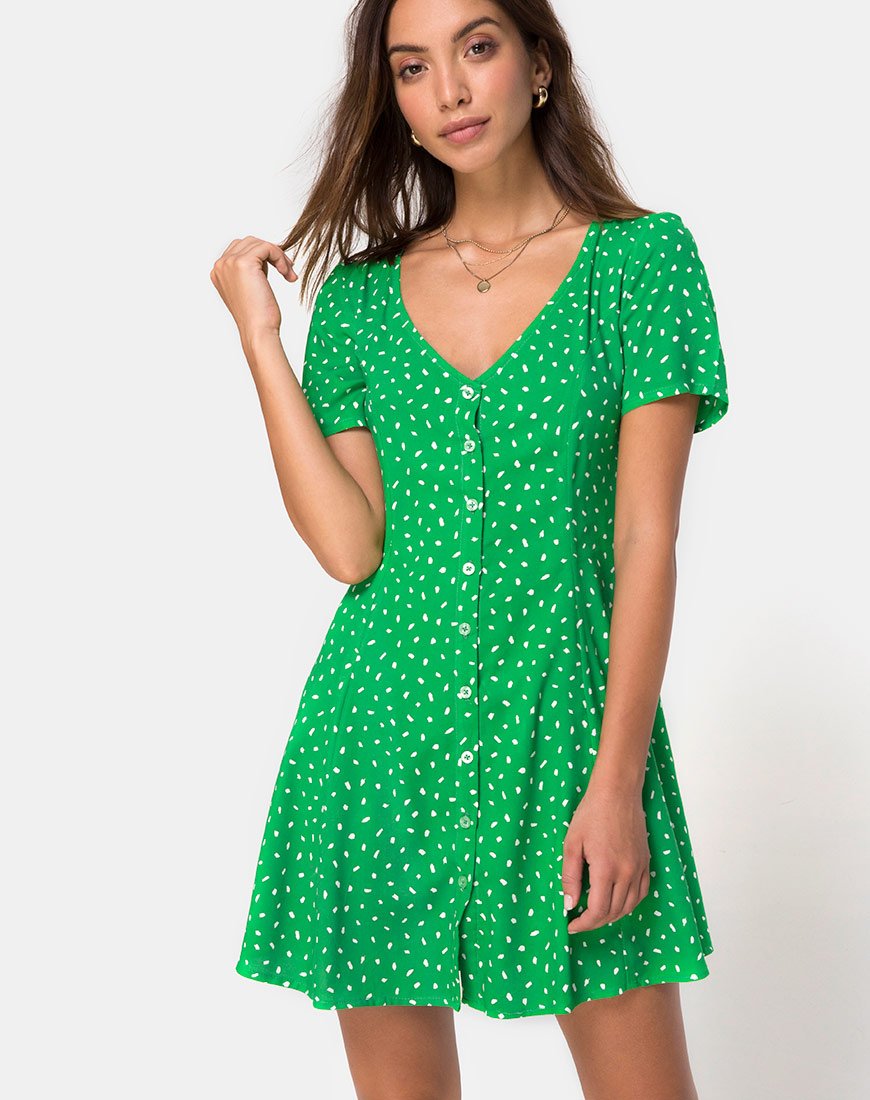 Abito Neyka in Mini Diana Dot Verde