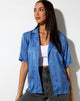 Immagine di Nikra Camicia in raso Zebra Blue Bonnet