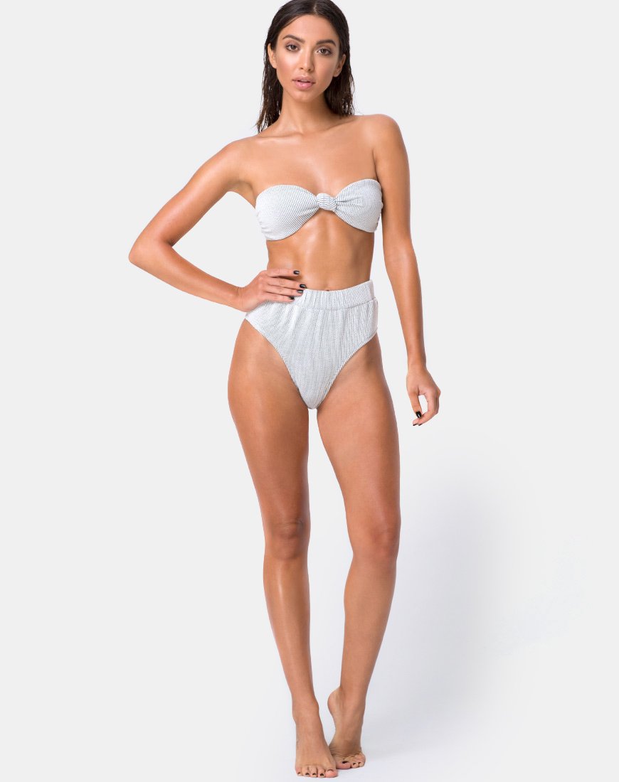Immagine di Nima Bikini Bottom in Crinkle Rib Bianco