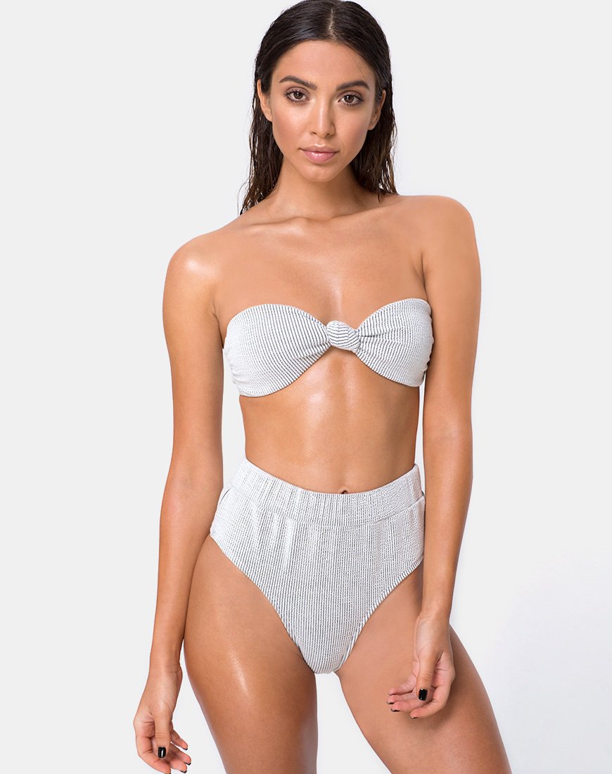 Immagine di Nima Bikini Bottom in Crinkle Rib Bianco