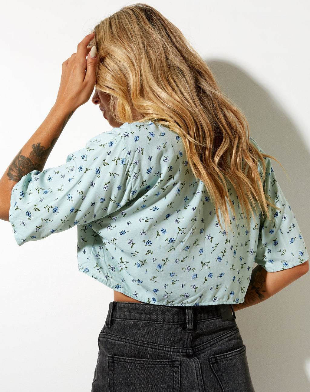 Camicia Nindia in verde petalo
