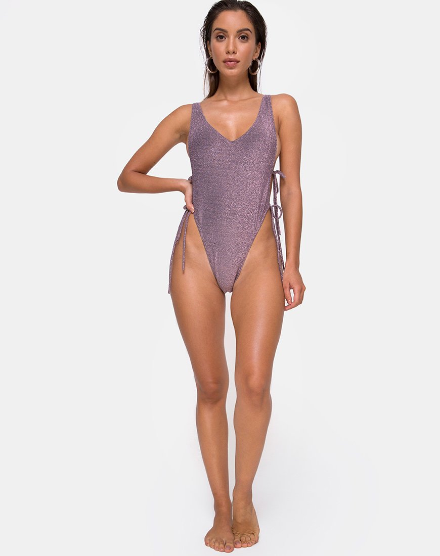 Immagine di Nishi, costume da bagno in glitter canna di fucile