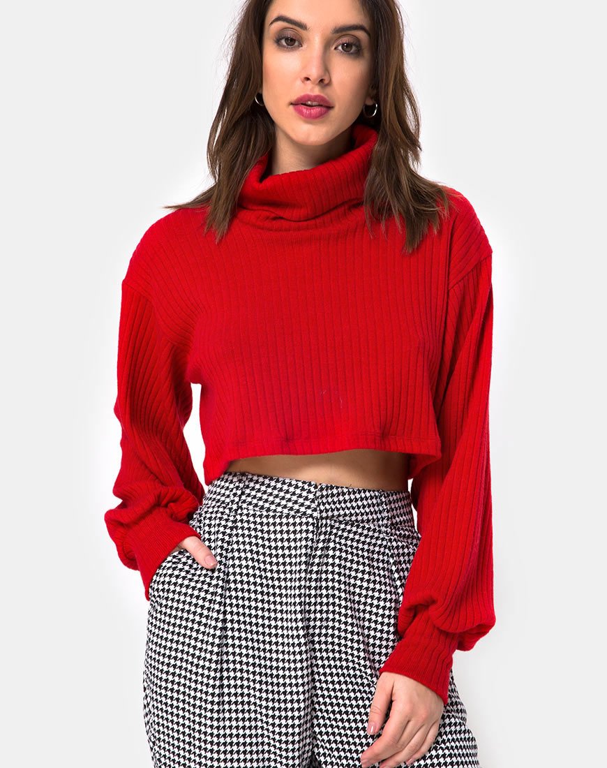 Nizer - Maglia a collo alto in rosso