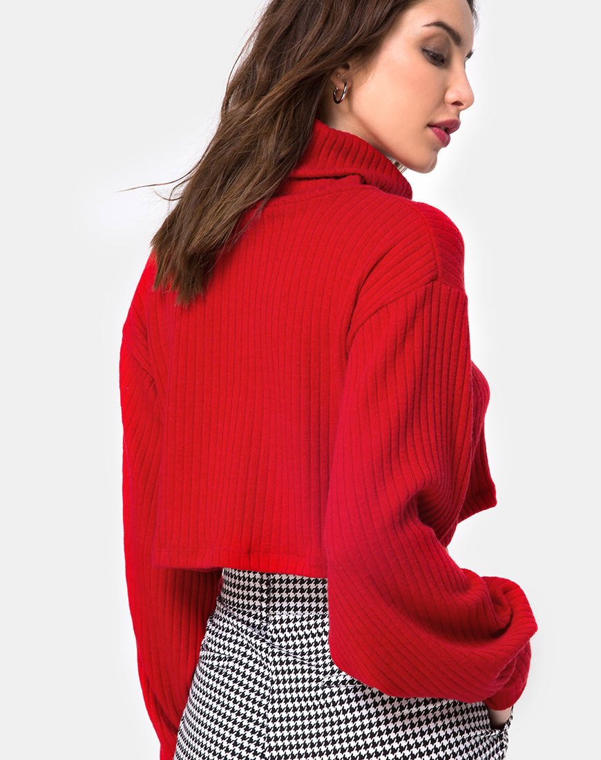 Nizer - Maglia a collo alto in rosso