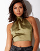 Immagine di Noela Crop Top in raso oliva