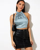 Immagine di NOELA TOP SATIN SILVER BLUE#41