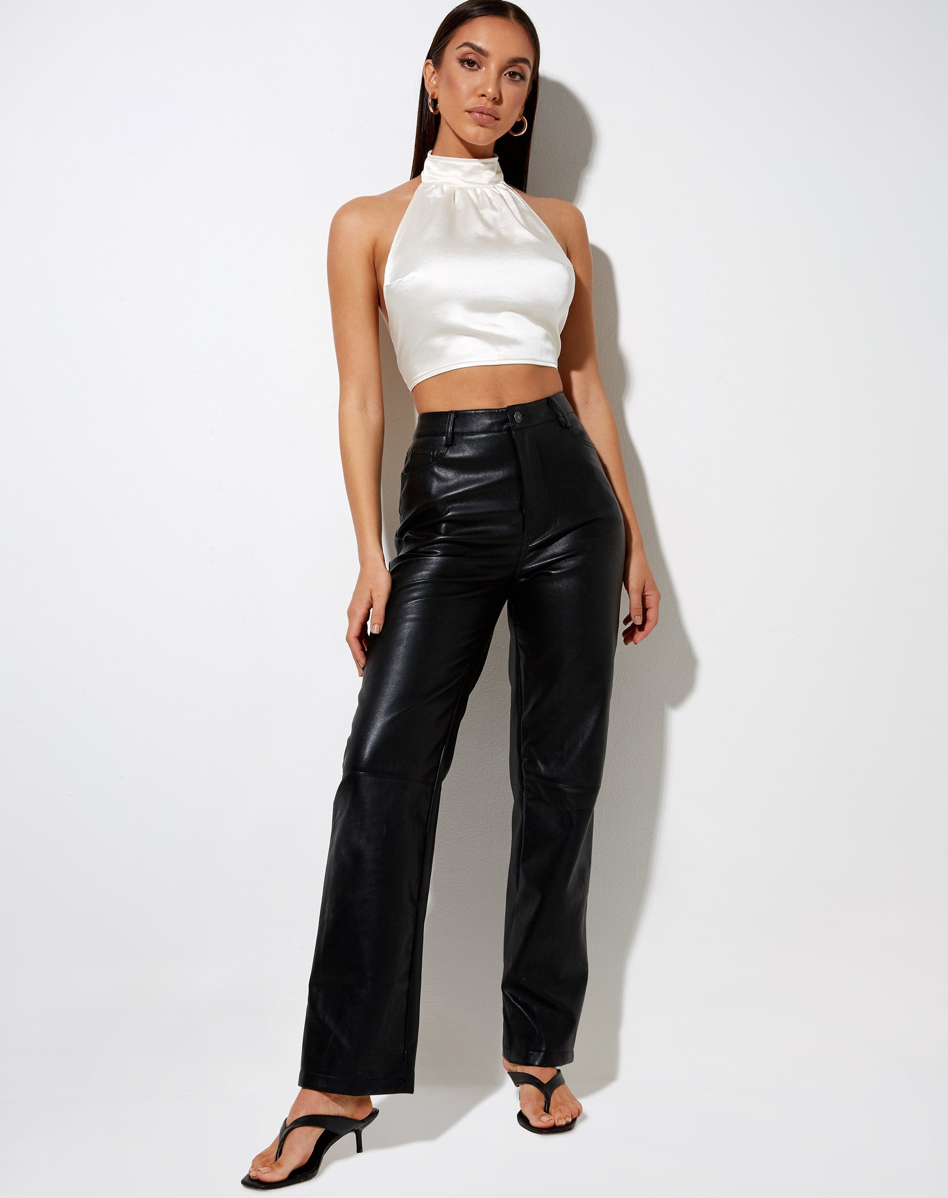 Immagine di Noela Crop Top in raso Avorio