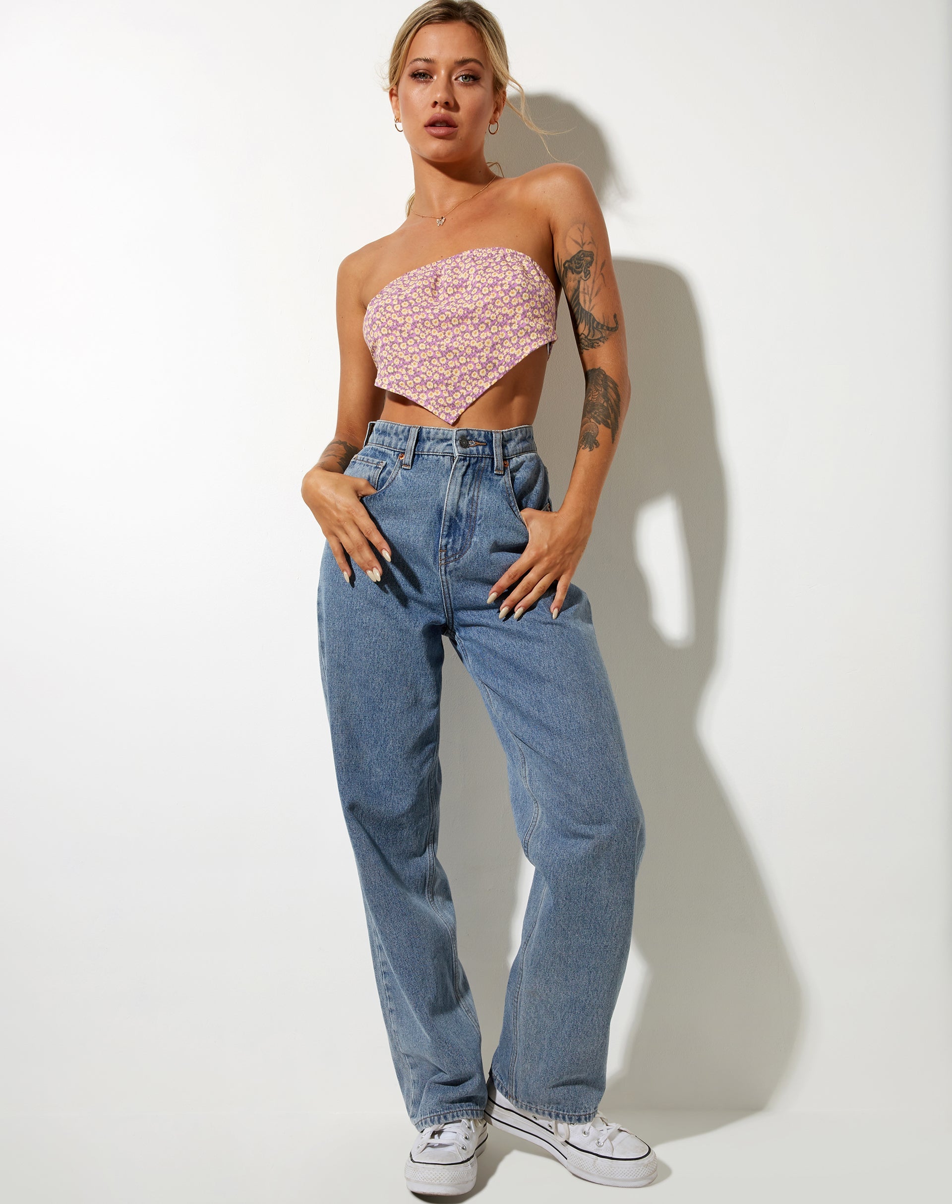 Immagine di Nolda Crop Top in Flower Fun Lilac Lemon