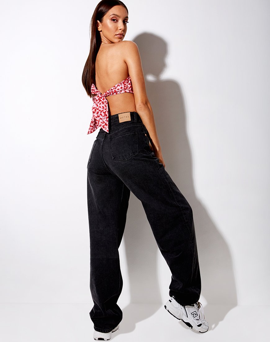 Immagine di Nolda Top in Ditsy Butterfly Pesca e Rosso