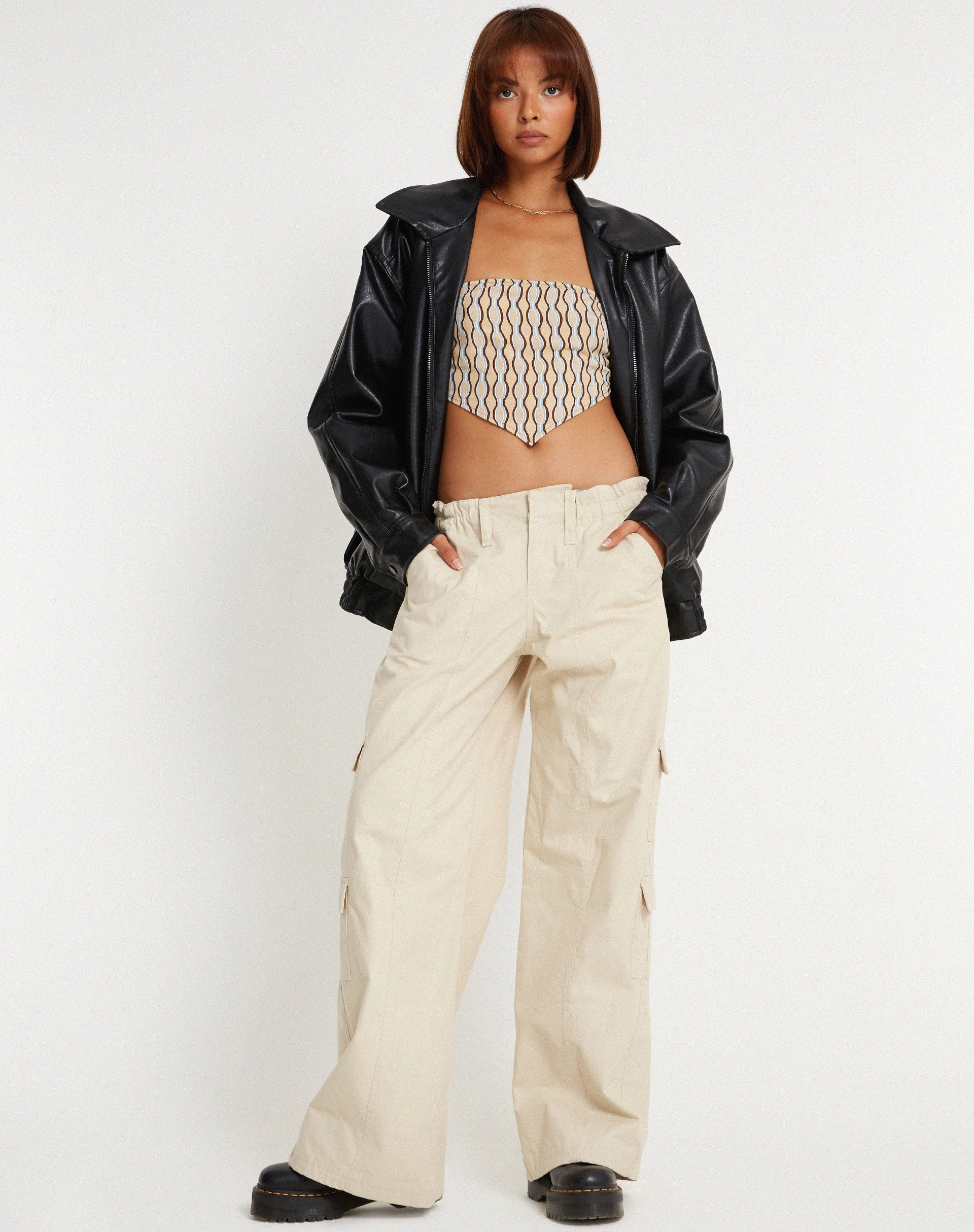 immagine di Nolda Crop Top in Preppy Geo Brown