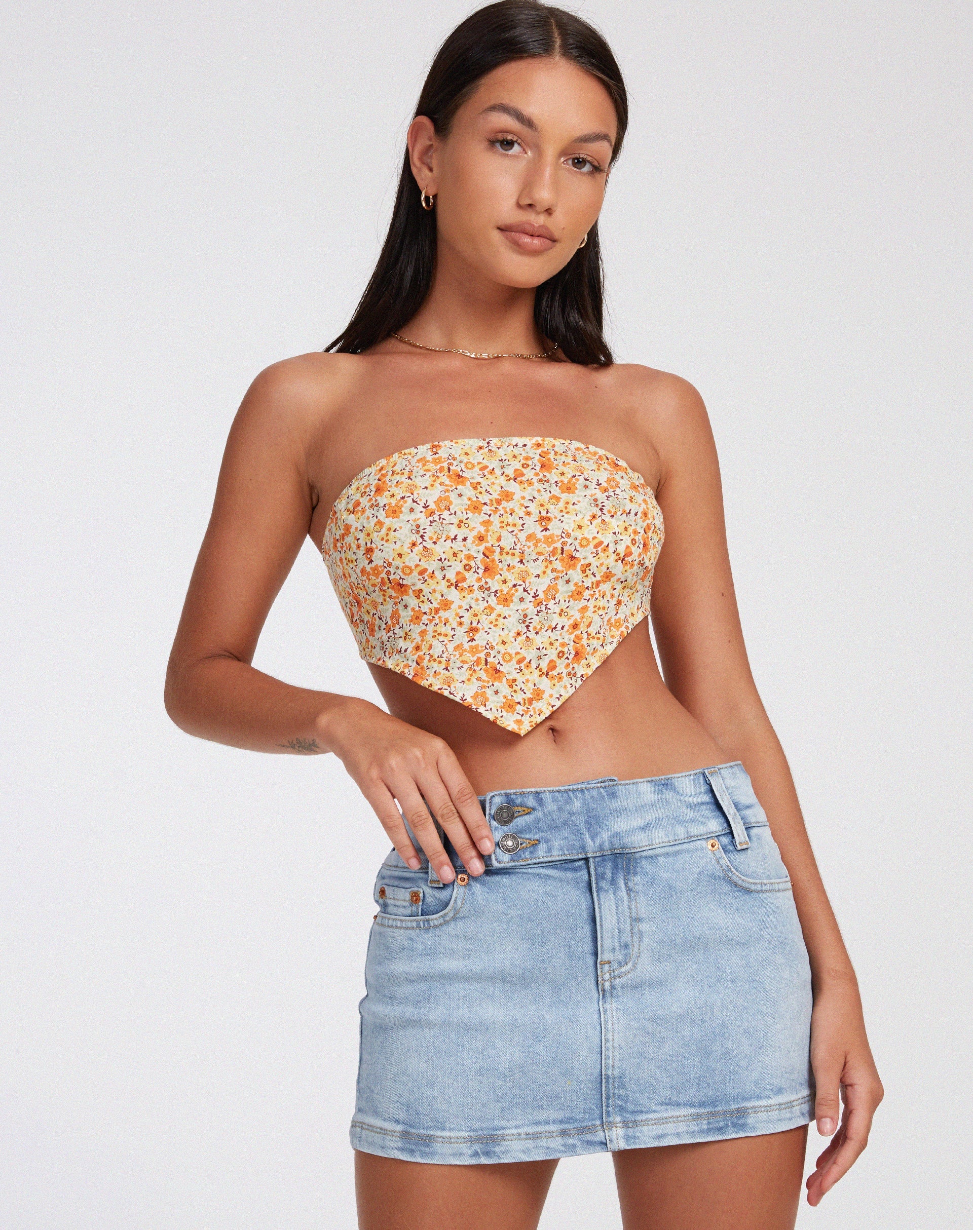 immagine di Nolda Crop Top in Ditsy Tangerine