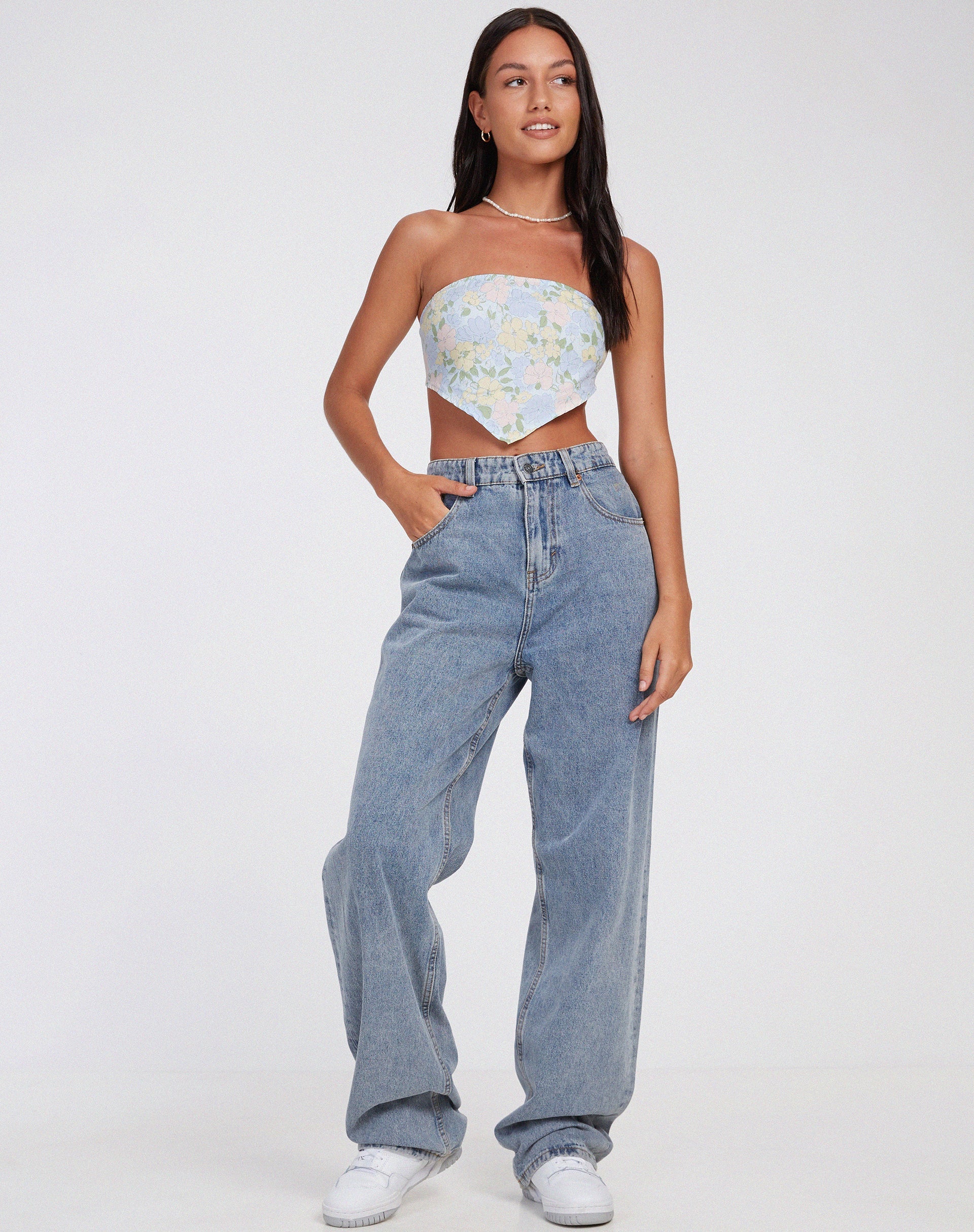immagine di Nolda Crop Top in Washed Out Pastel Floral