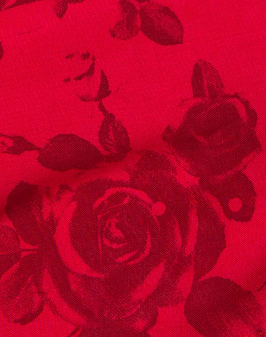 Immagine di Nolia Top a tubo in rosso floreale tono su tono