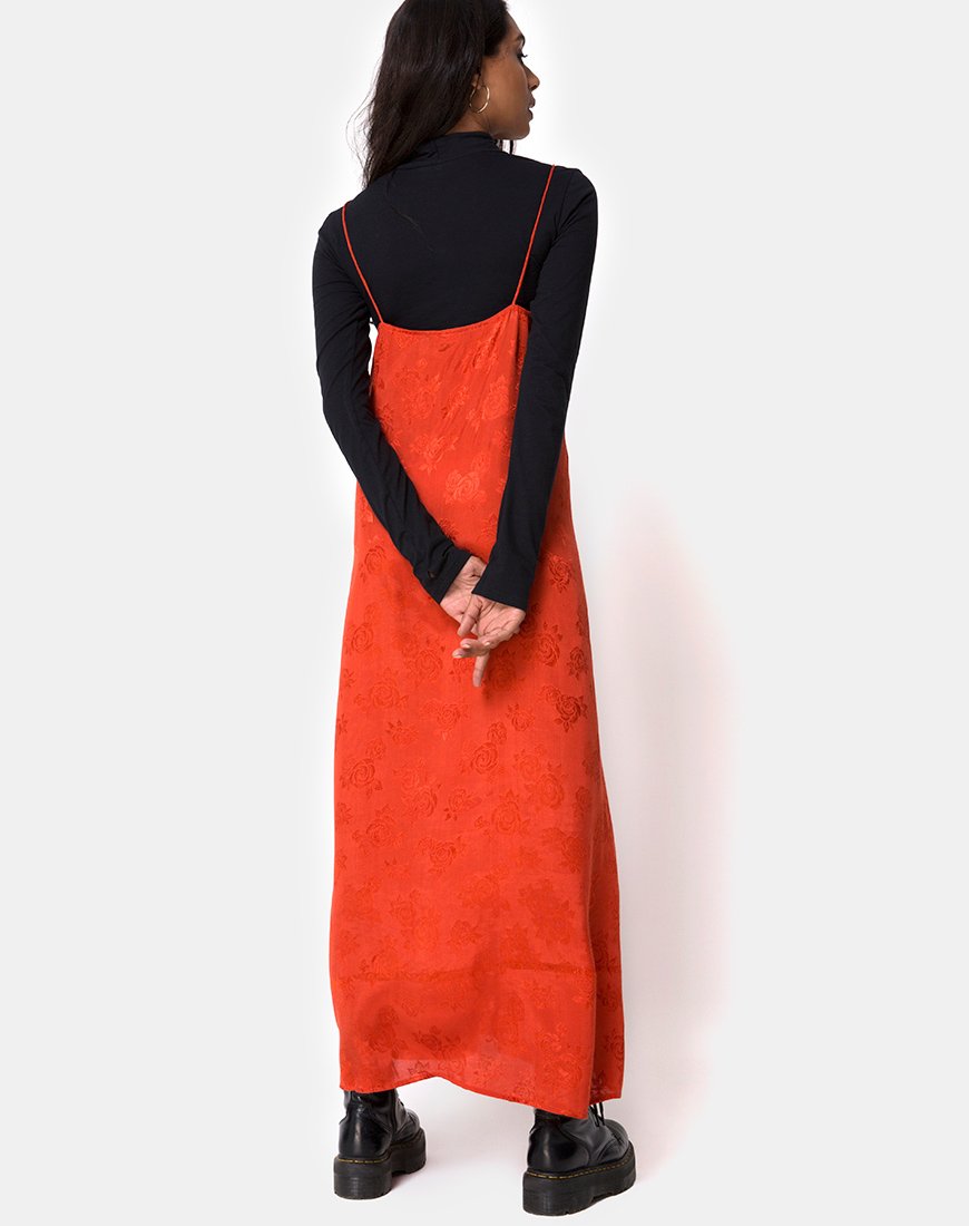 Immagine di Nolity Midi Dress in raso rosa ruggine