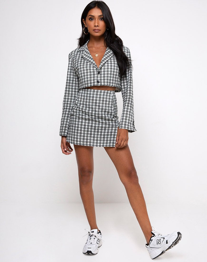 Immagine di Noly Cropped Blazer in Brandy Check Foam