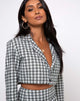 Immagine di Noly Cropped Blazer in Brandy Check Foam