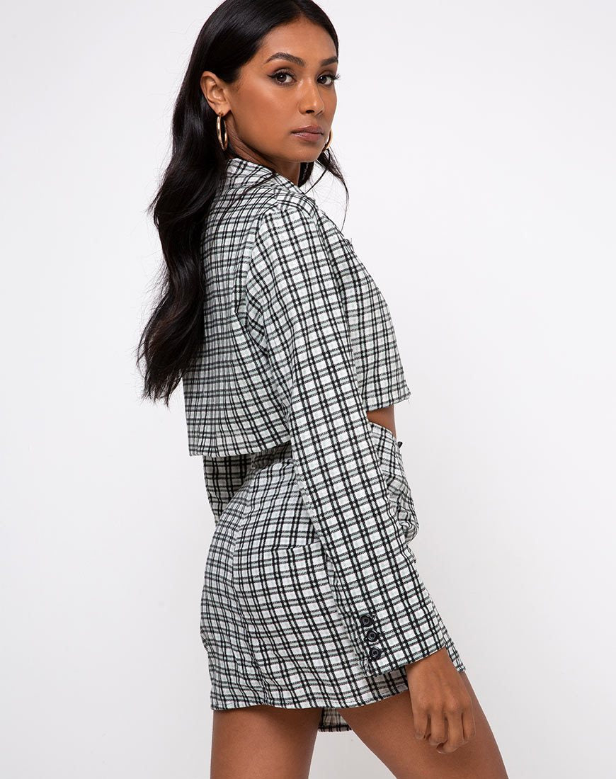 Immagine di Noly Cropped Blazer in Brandy Check Foam