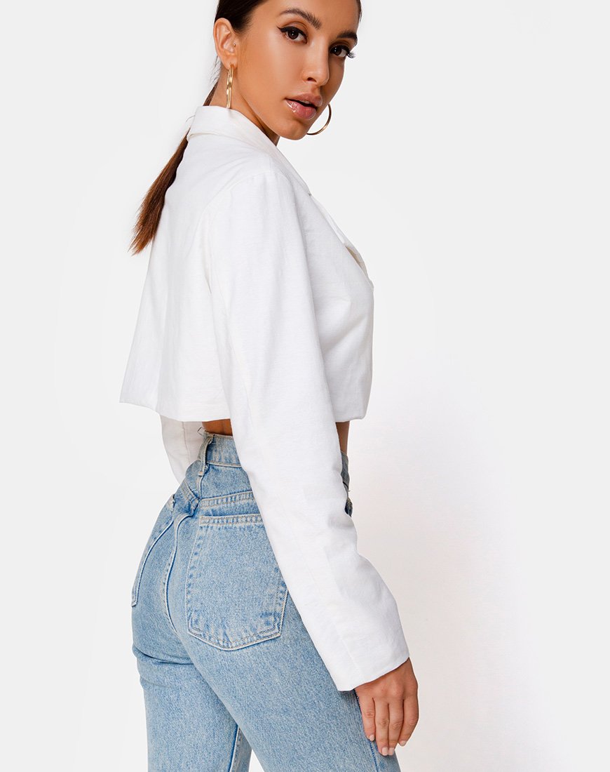 Noly - Blazer cropped in avorio