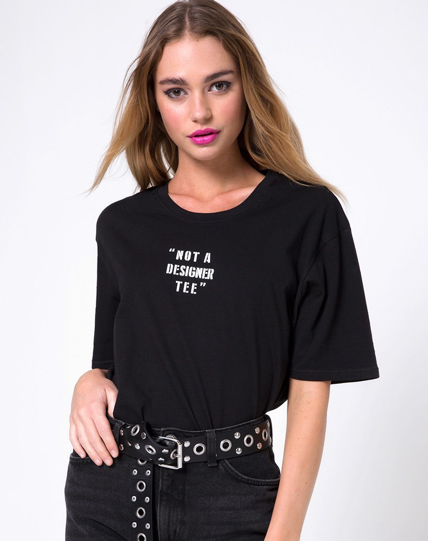 Maglietta basic oversize in Not a Designer Black