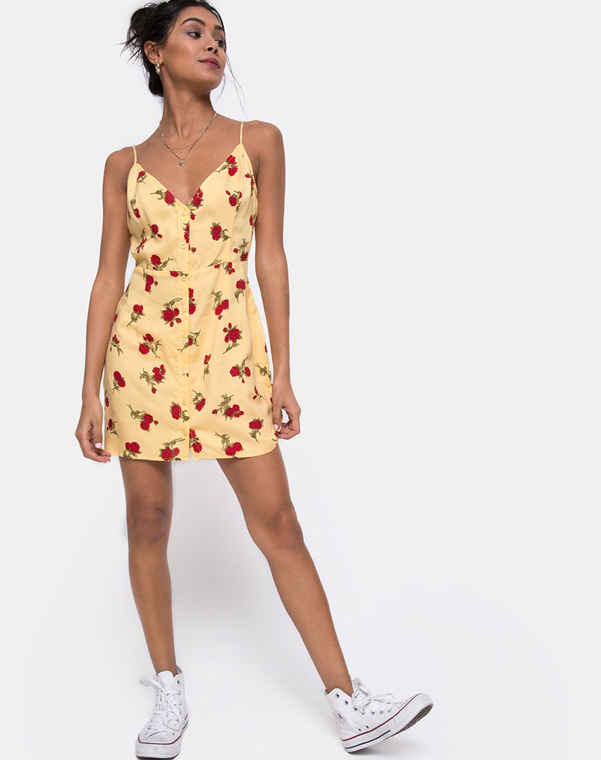 Immagine di Novia Slip Dress in Falling Rose Yellow