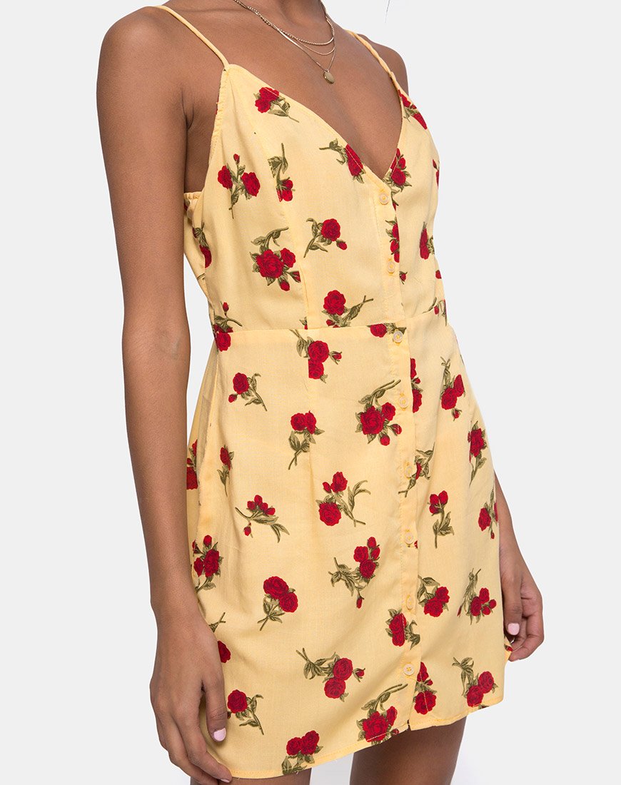 Immagine di Novia Slip Dress in Falling Rose Yellow
