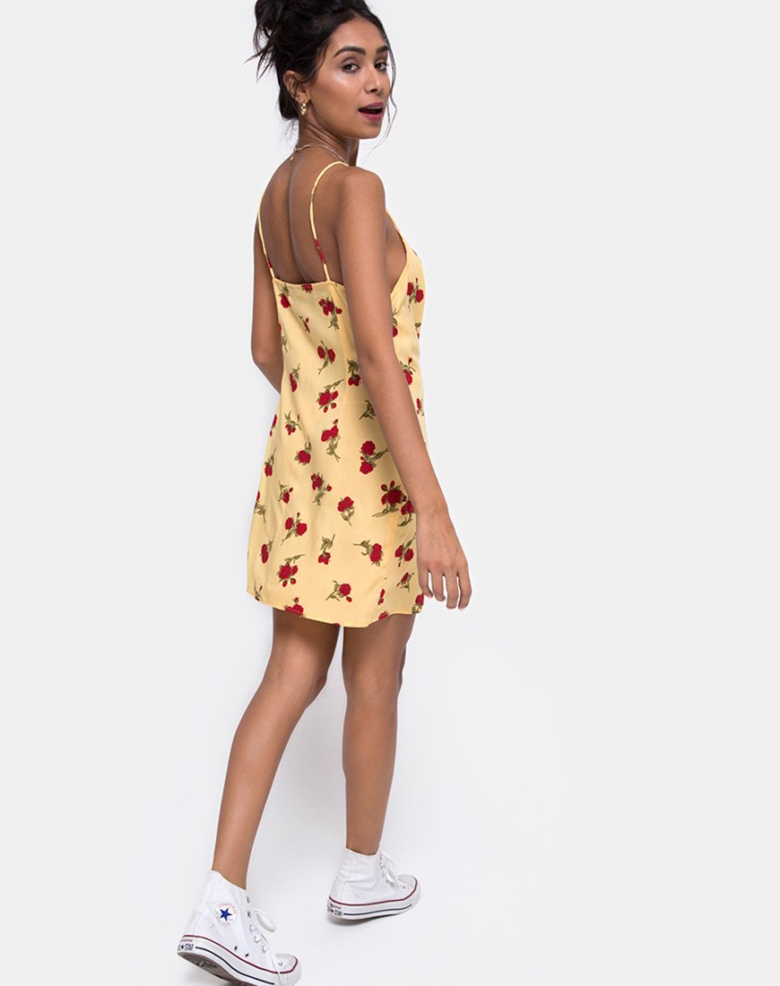 Immagine di Novia Slip Dress in Falling Rose Yellow