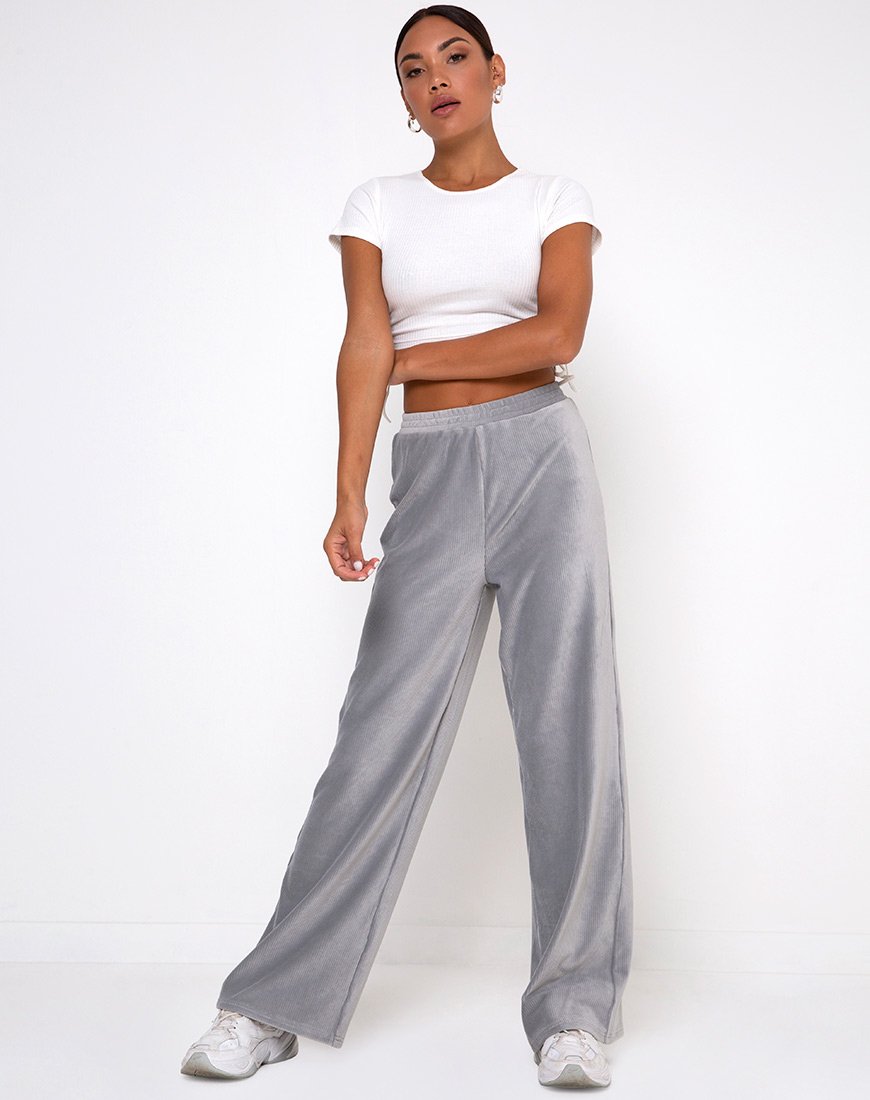 Pantaloni Obeli in velluto a coste grigio