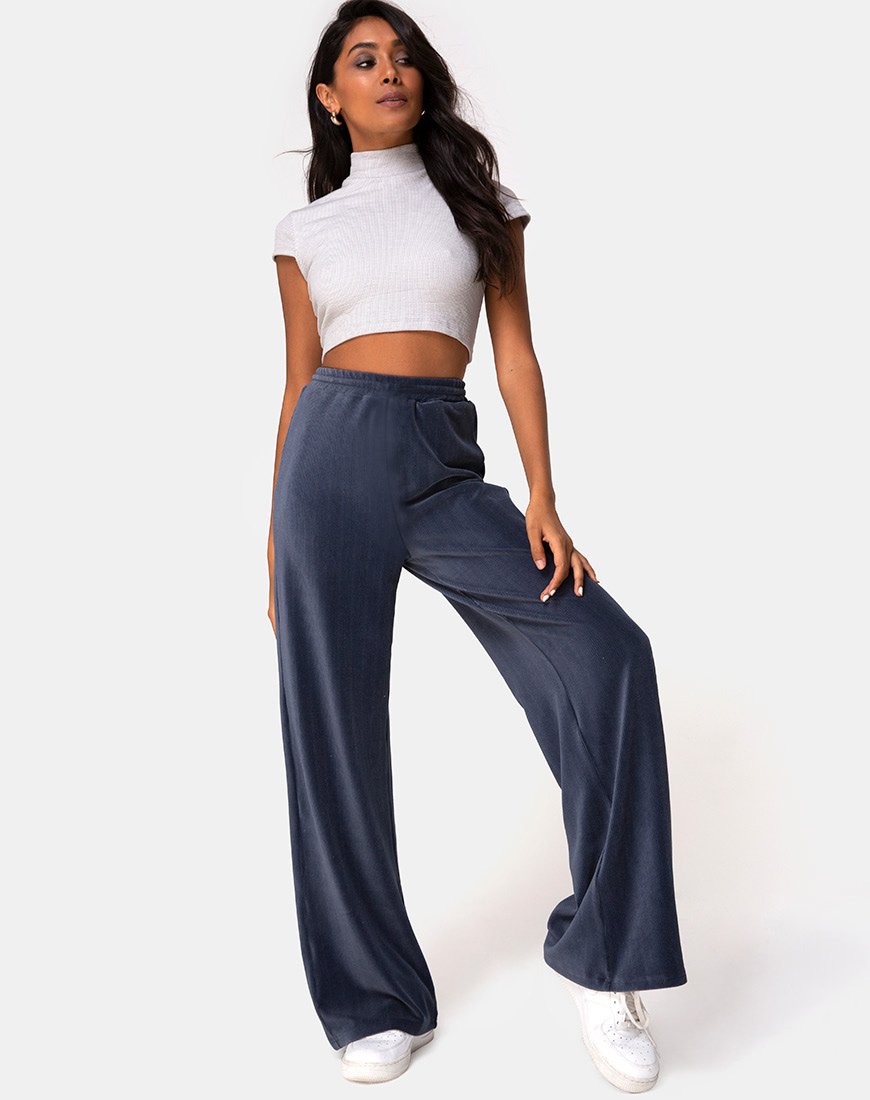 Pantaloni Obeli in Rib Charcoal