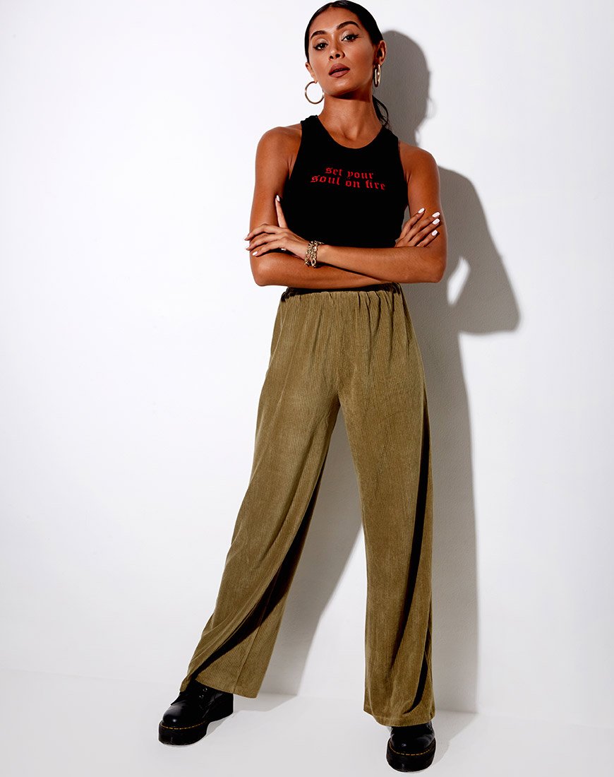 Pantaloni Obeli in velluto a costine Khaki