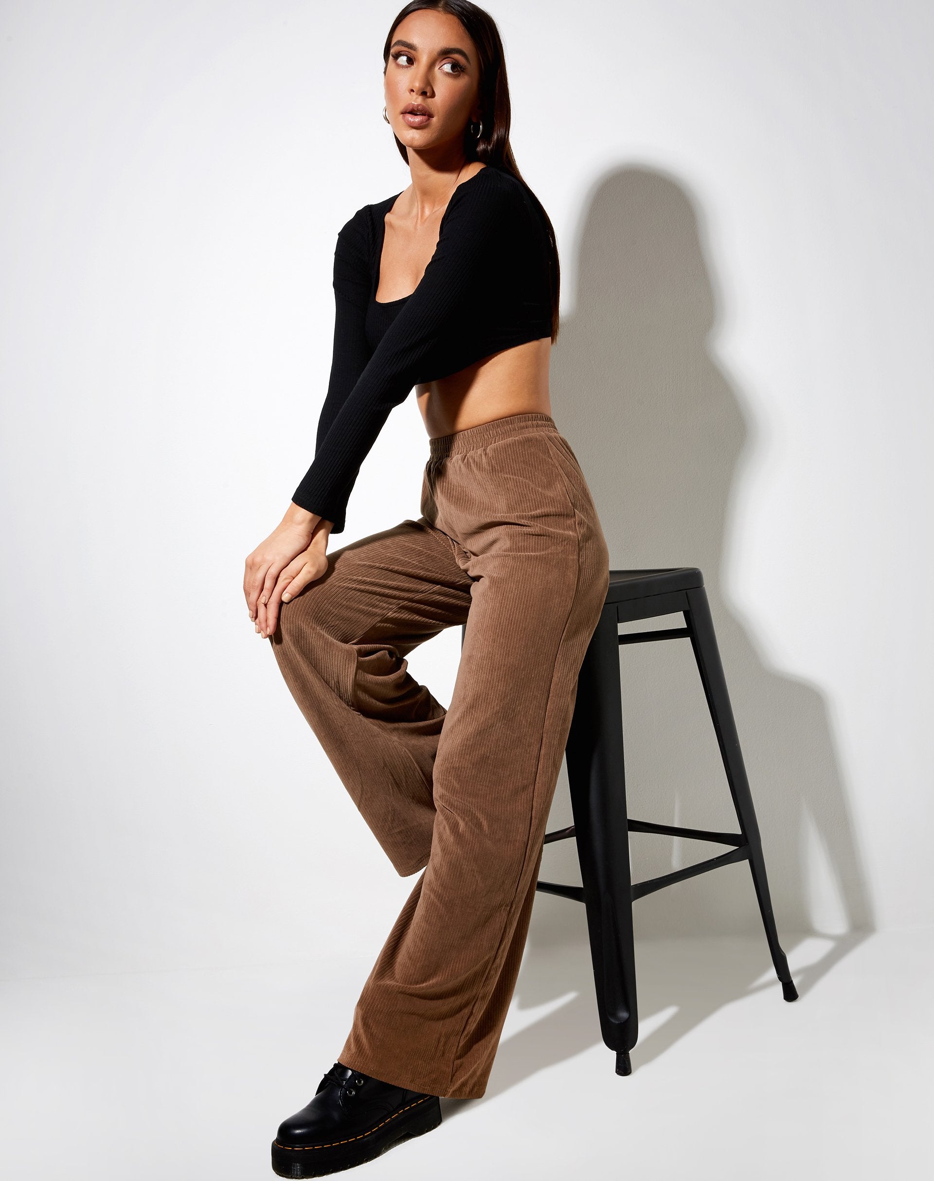 Immagine di Obeli Pantaloni in velluto a coste Tan Brown