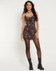 immagine di Okami Mini Dress Halterneck in Botanical Floral Brown