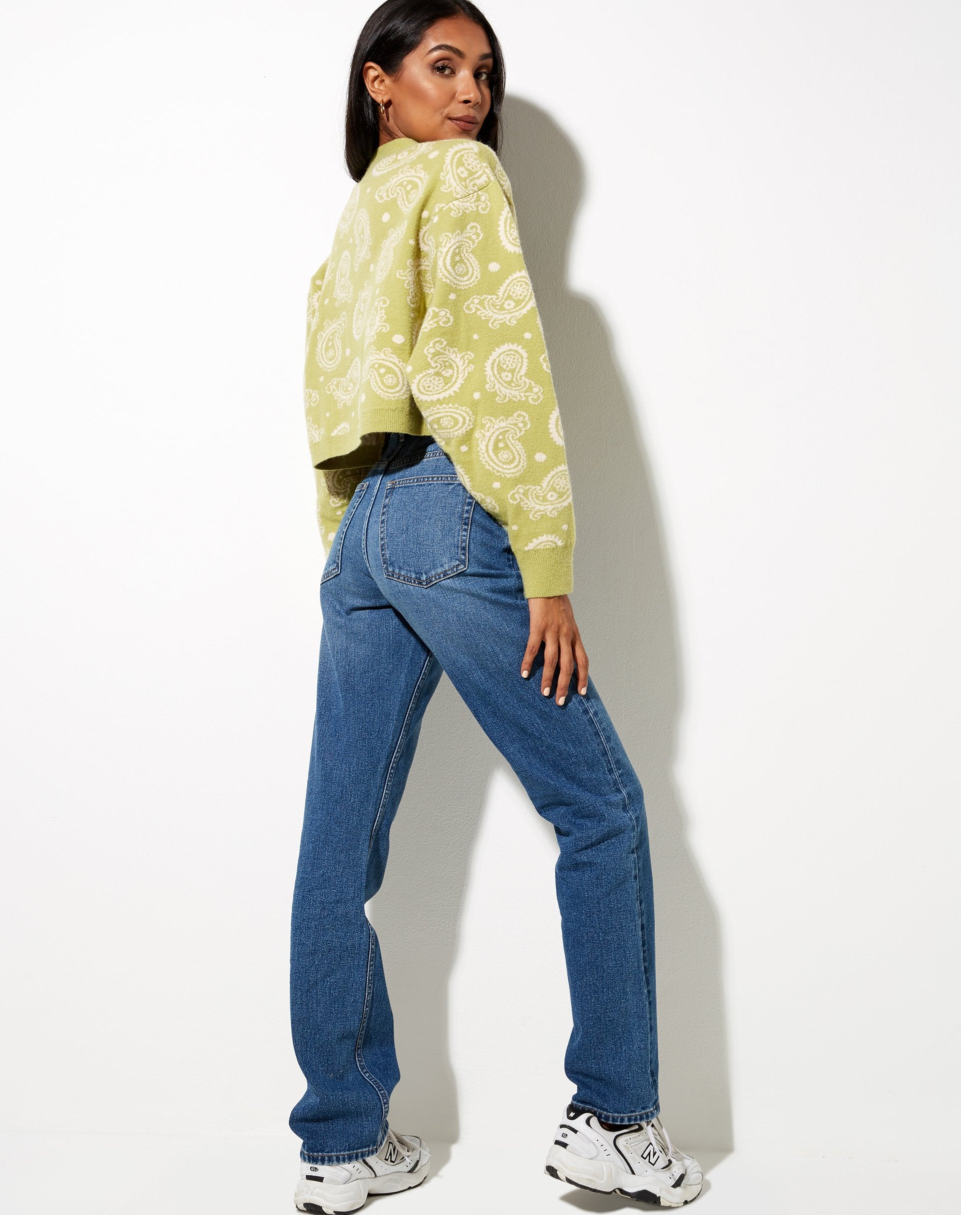 Immagine di Olina Cropped Cardi in maglia persiana Night Sage