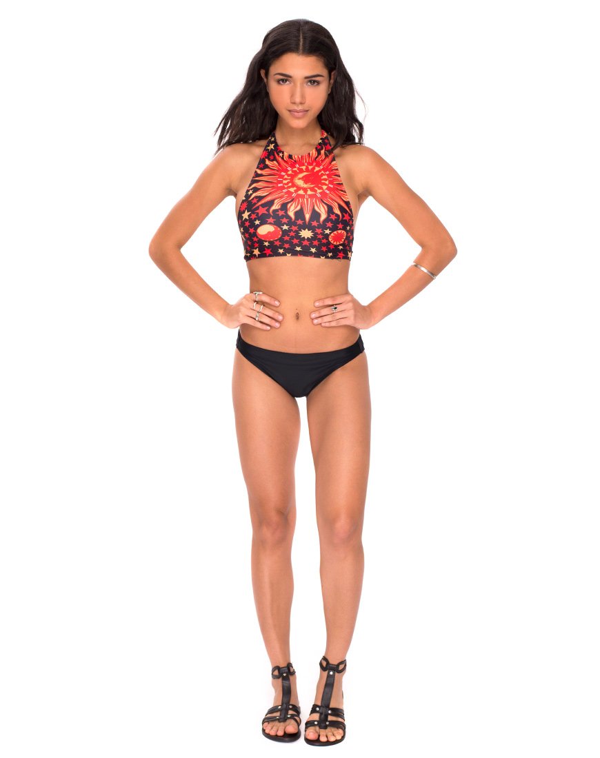 Immagine di On Point Bikini Bottoms in Flaming Skies Nero