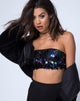 Immagine di Top a tubo in paillettes disco opale