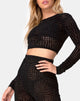 Immagine di Boro Crop Top in Croc Flock Nero