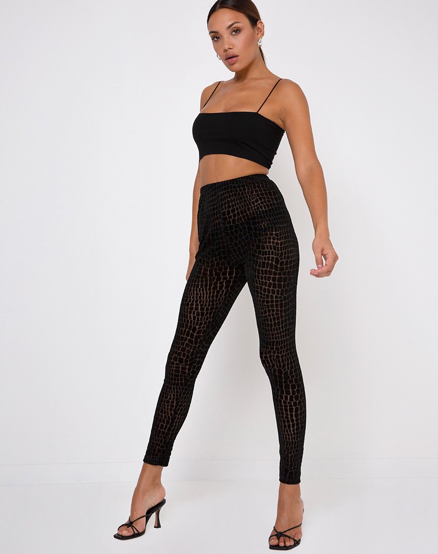 Immagine di Oria Leggings in Croc Flock Nero