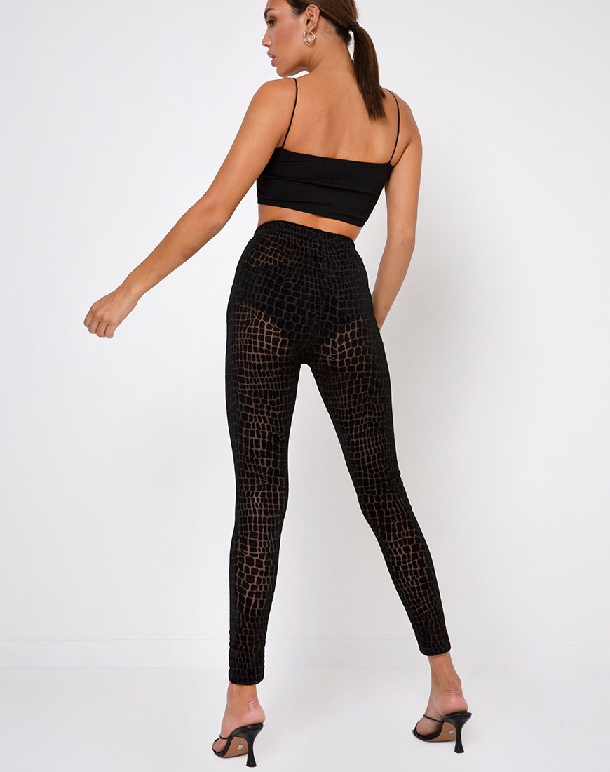 Immagine di Oria Leggings in Croc Flock Nero