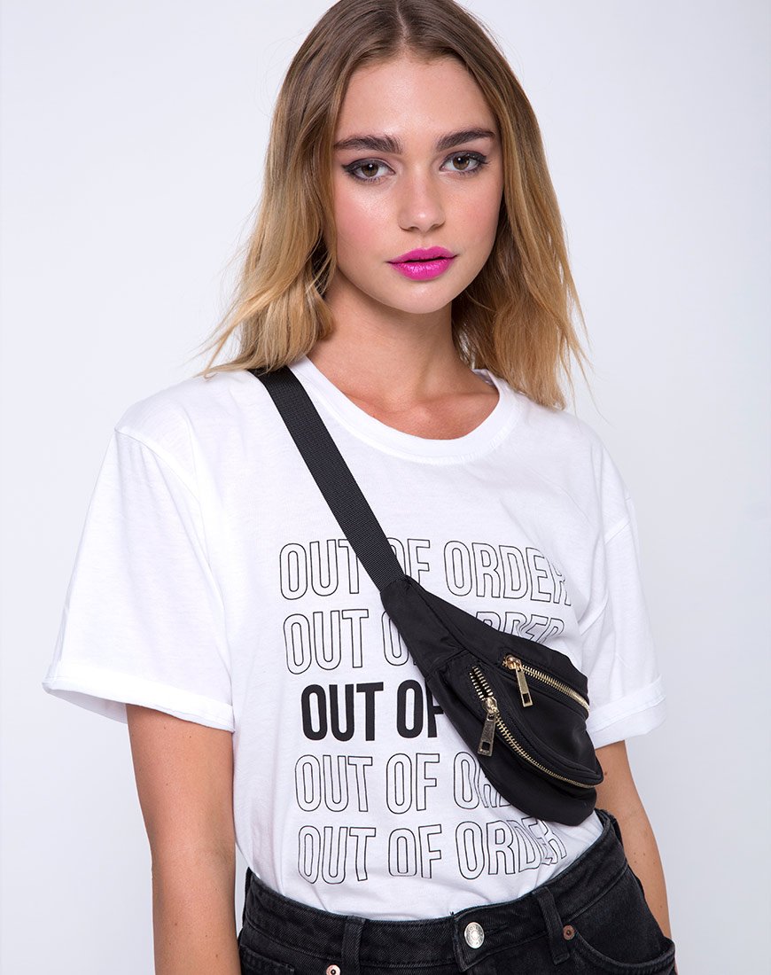 Maglietta basic oversize in bianco fuori ordinanza